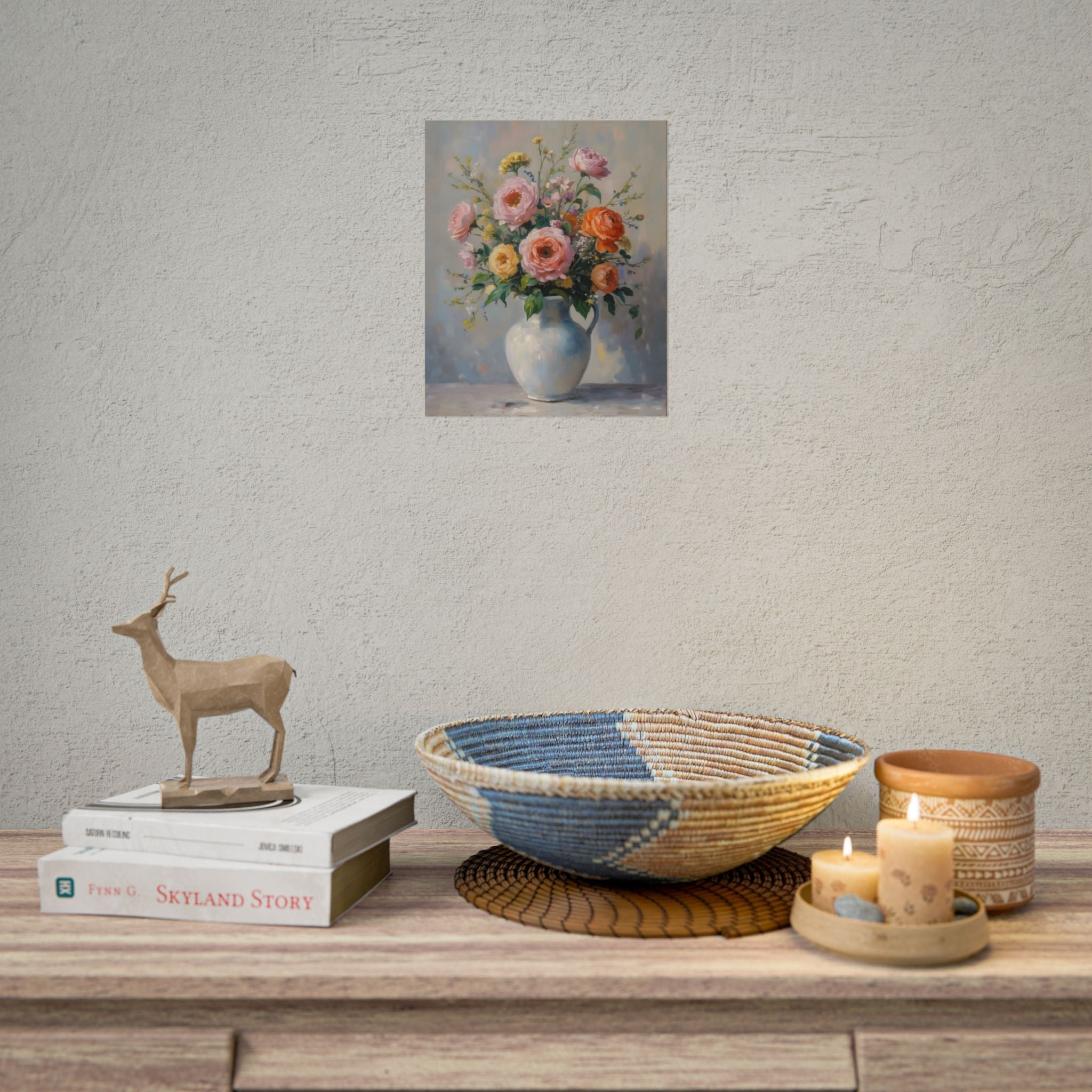 Colourful Roses in Jug Wall Art - Poster