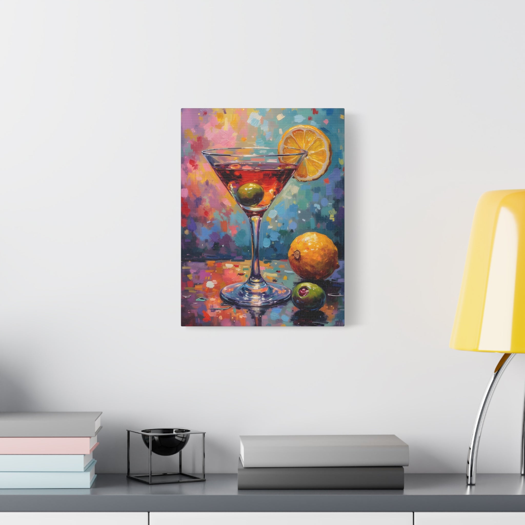 Colourful Martini Glass Matte Canvas Wall Art - Stretched canvas