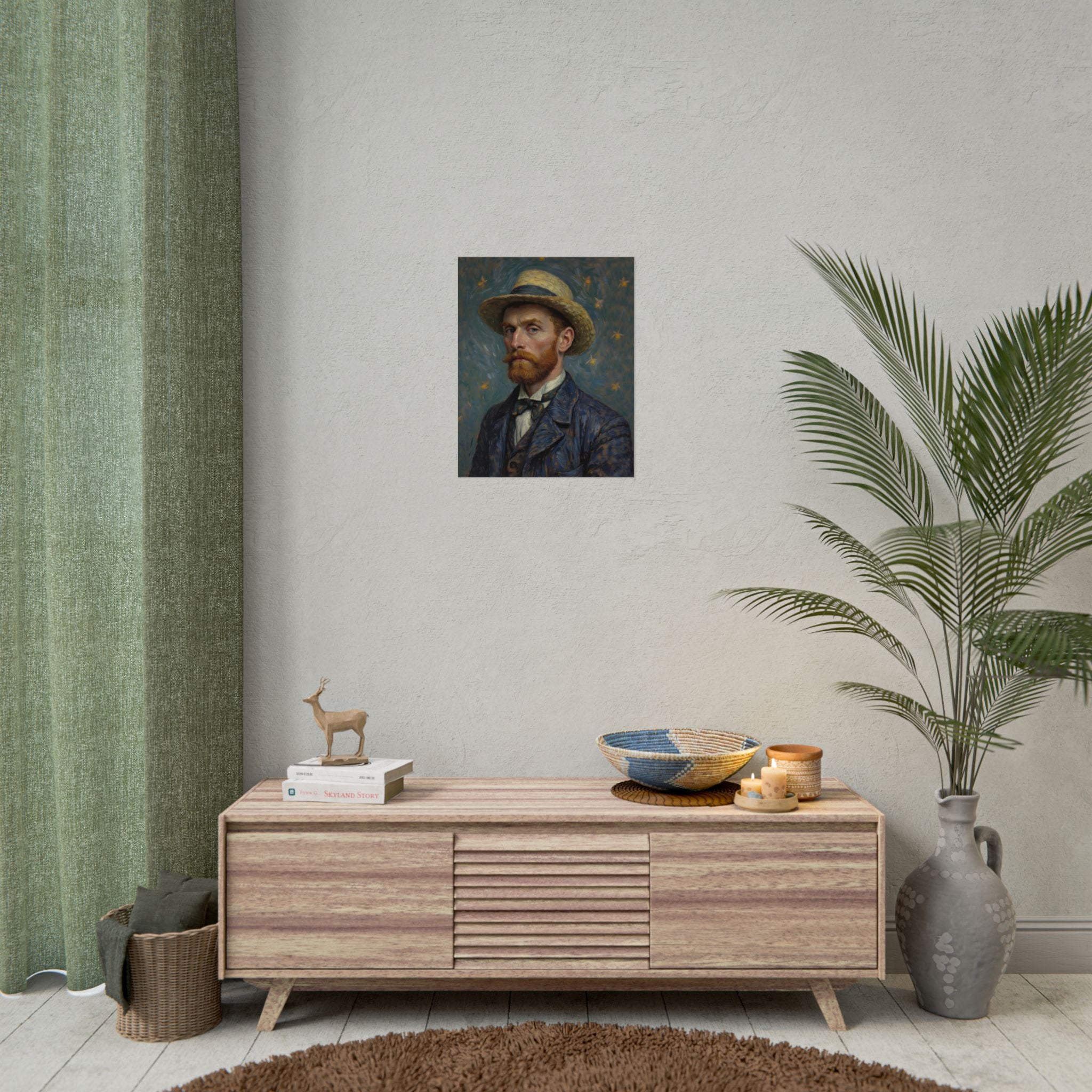 Van Gogh Portrait Rolled Poster — Vintage Impressionist Art Print