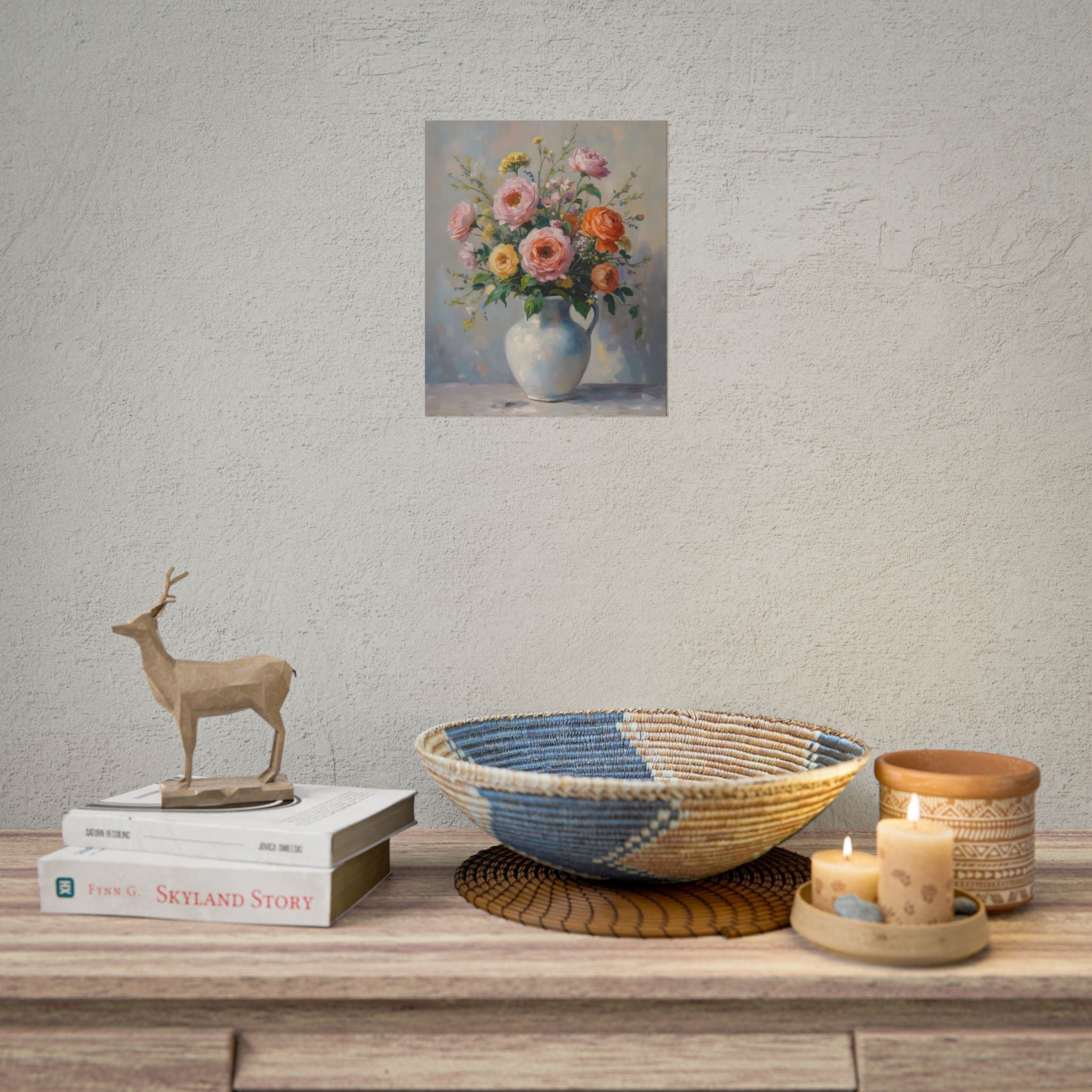 Colourful Roses in Jug Wall Art - Poster