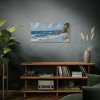 Seaside Beach Canvas Print — Coastal Landscape Matte Stretched Wall Art