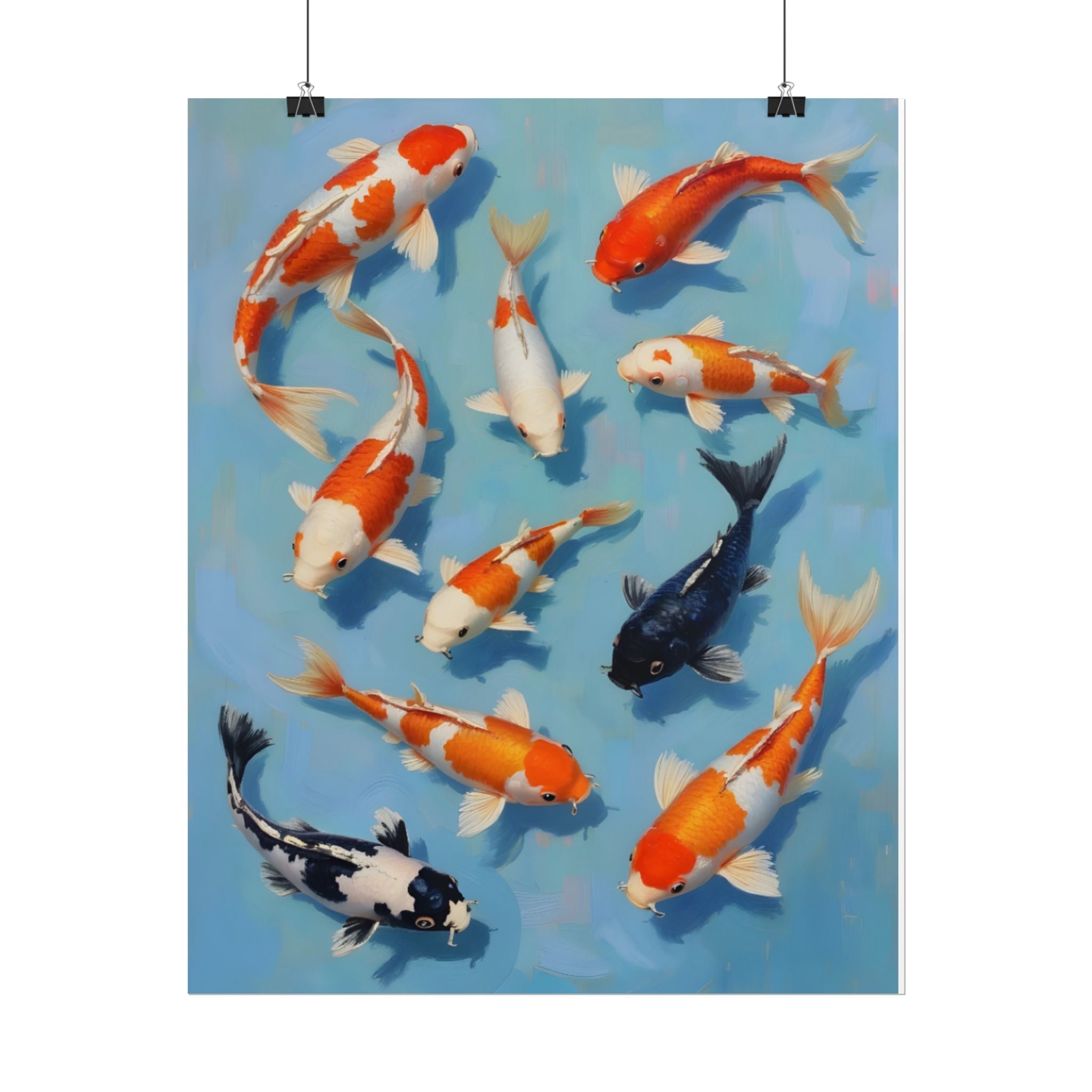 Koi Pond Art Poster - Rolled Decorative Fish Print