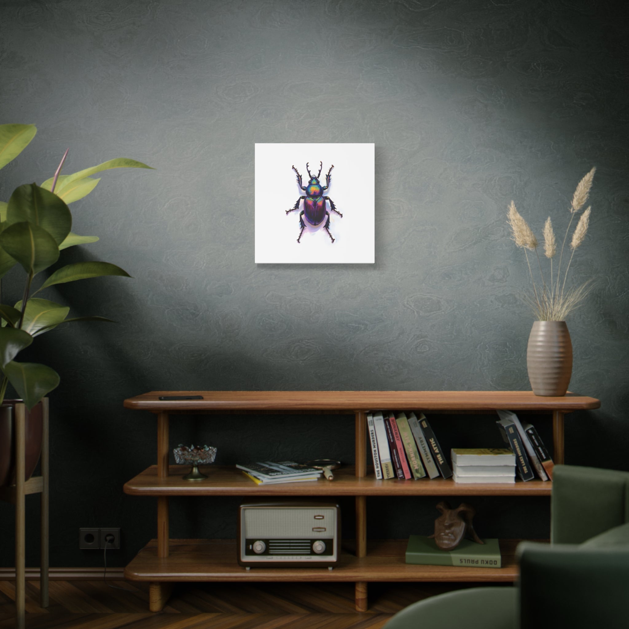 Iridescent Beetle Wall Art – Stretched Canvas