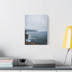 Foggy Coastal Cliff Wall Art  - Stretched Canvas