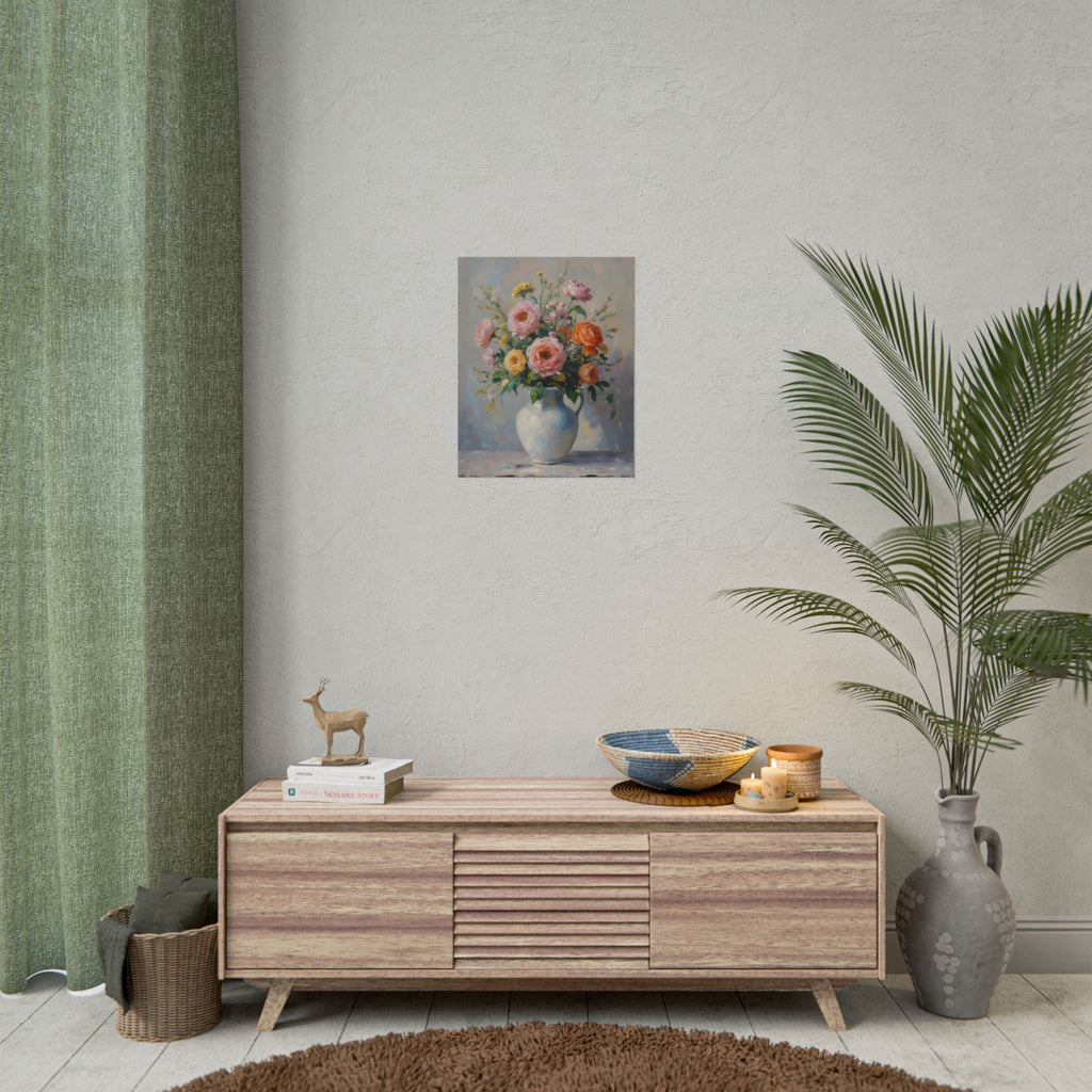 Colourful Roses in Jug Wall Art - Poster