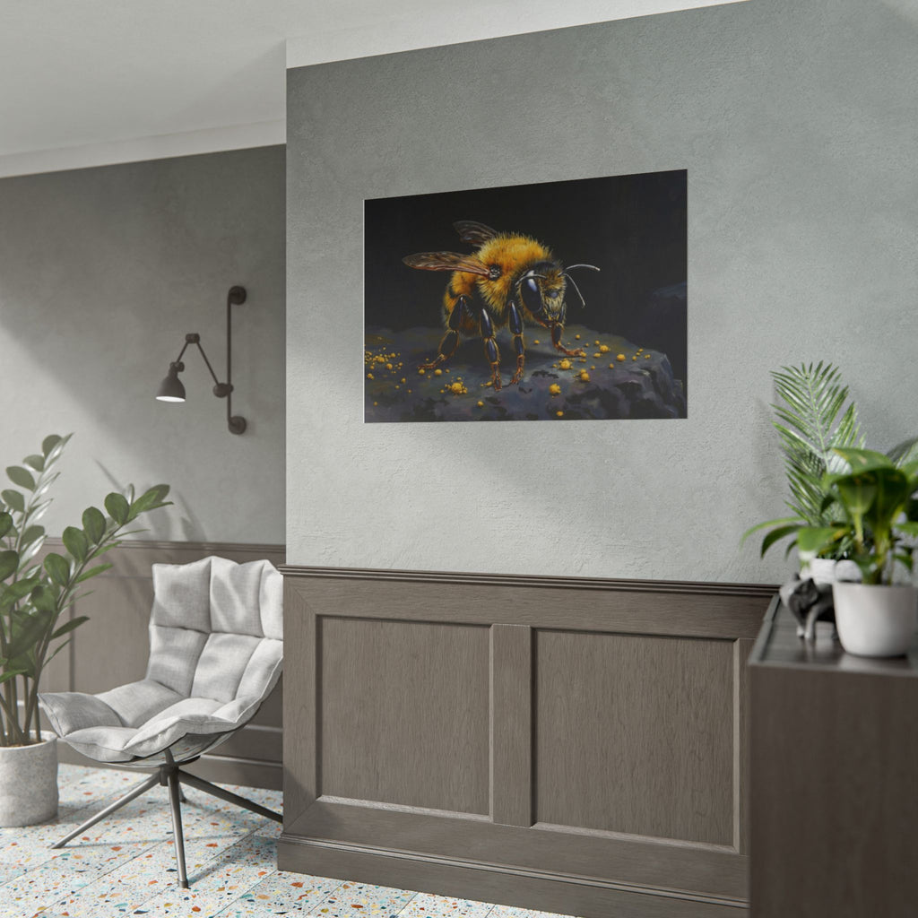 Bumblebee Close-Up Poster — Realistic Insect Wall Art (Rolled Poster)