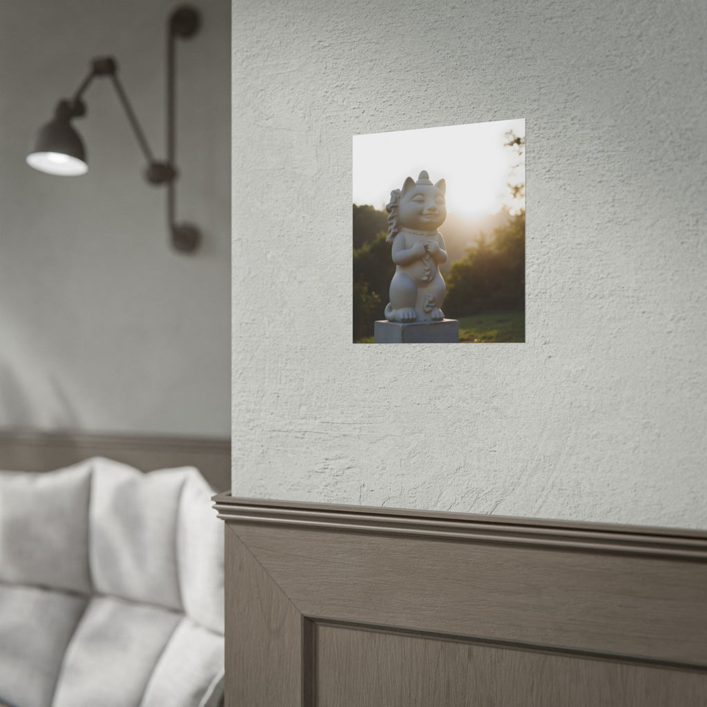 Sunlit Lucky Cat Wall Art - Poster