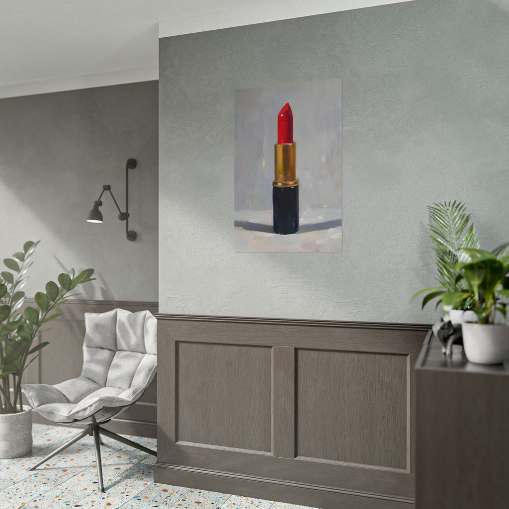 Lipstick Art Poster — Red Lipstick Still Life Rolled Poster