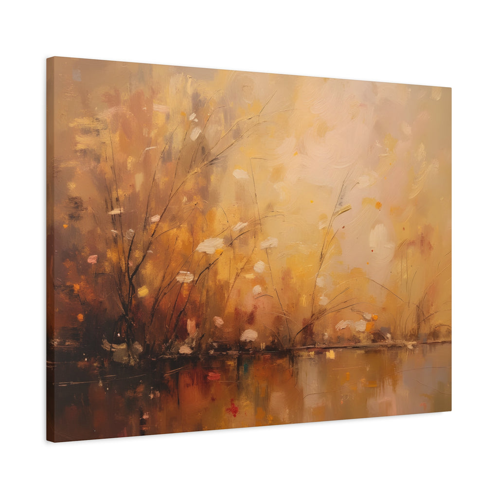 Golden Meadow Abstract Wall Art - Stretched Canvas