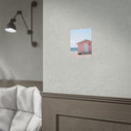 Pink Beach Cottage  Wall Art - Poster