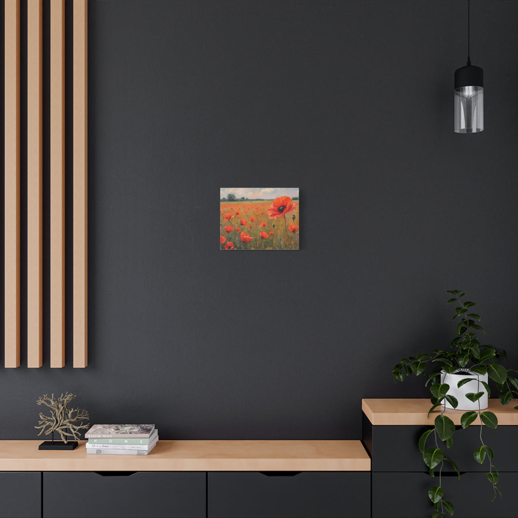 Poppy Field Canvas Wall Art — Matte Stretched Floral Painting