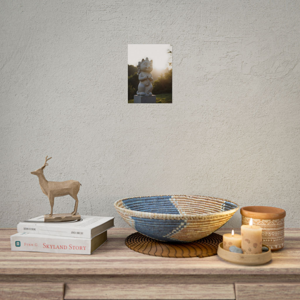 Sunlit Lucky Cat Wall Art - Poster