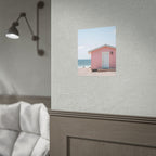 Pink Beach Cottage  Wall Art - Poster