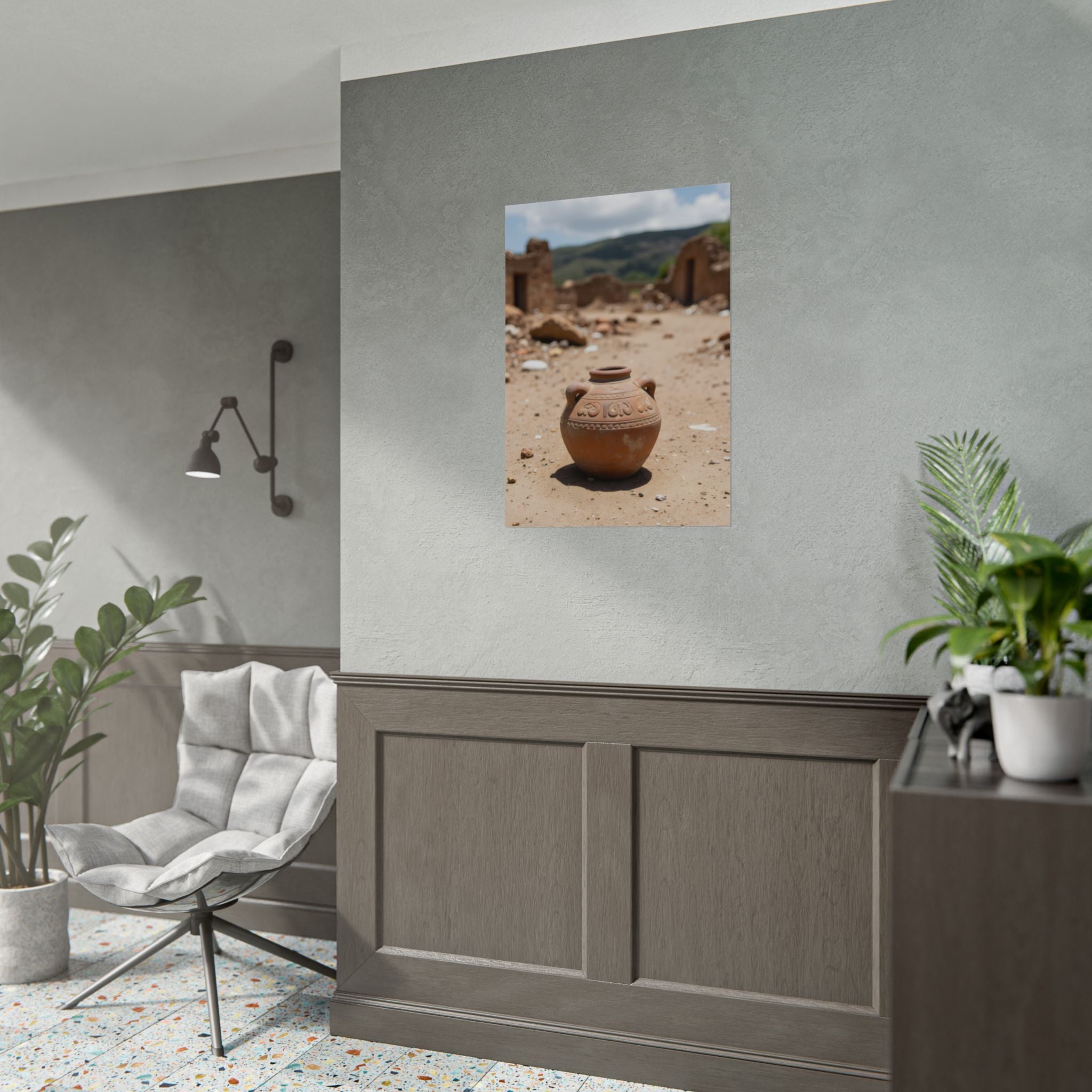 Rustic Terracotta  Clay Pot Desert Poster - Rolled Photo Print