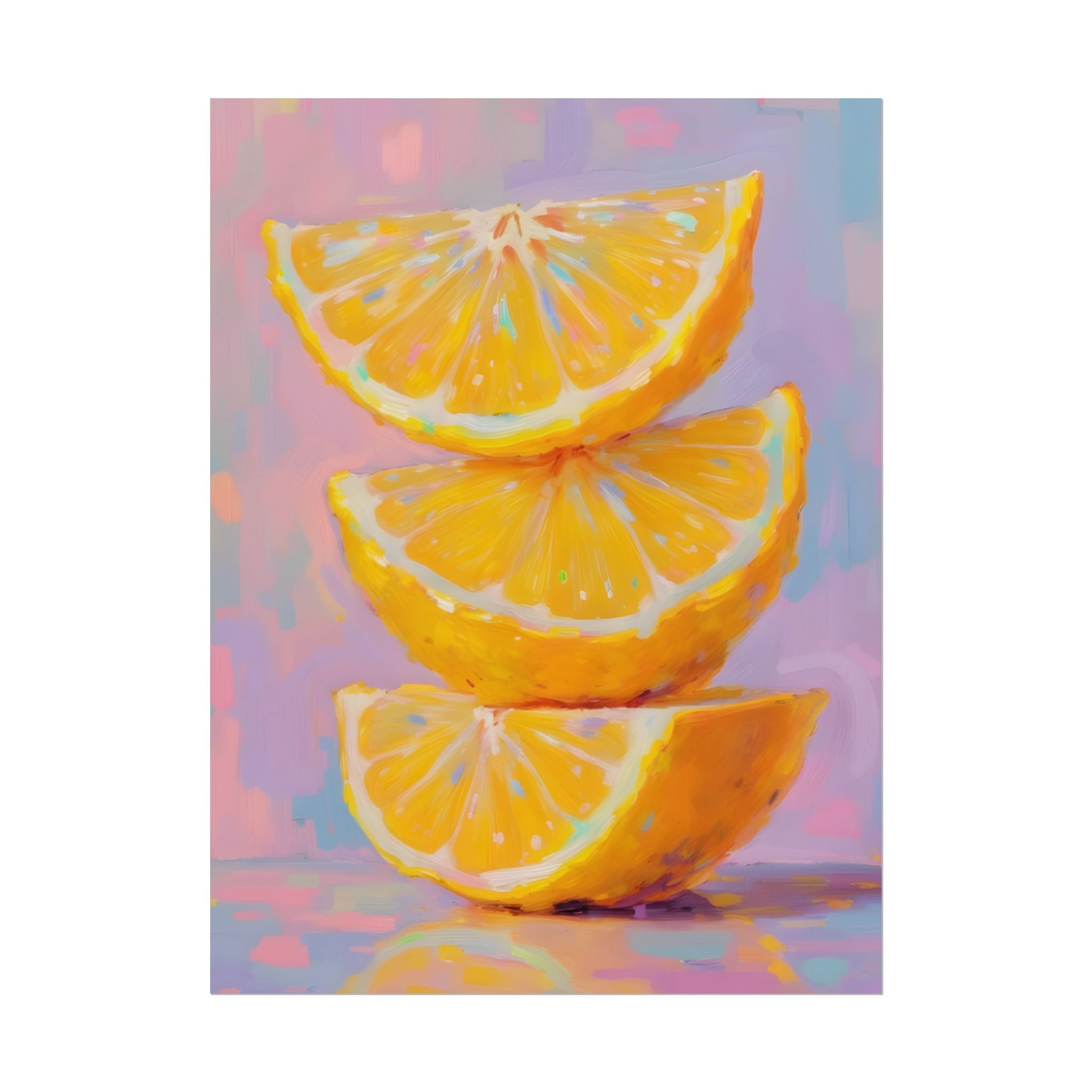 Citrus Slice - Stacked Lemon Wall Art - Stretched Poster