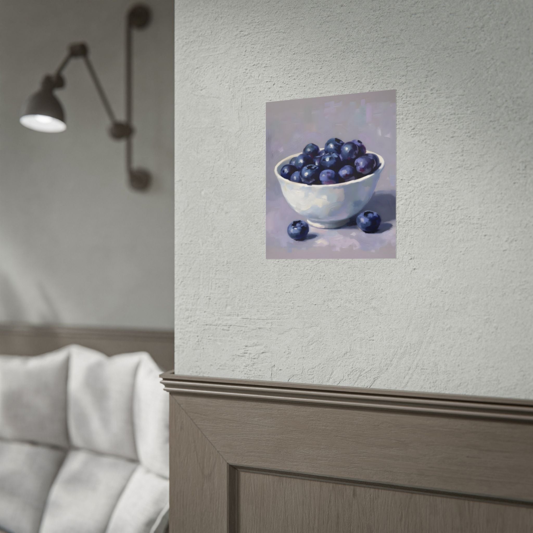 Blueberries Bowl Poster — Still Life Fruit Art Print (Rolled Poster)