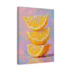 Citrus Slice - Stacked Lemon Wall Art - Stretched Canvas