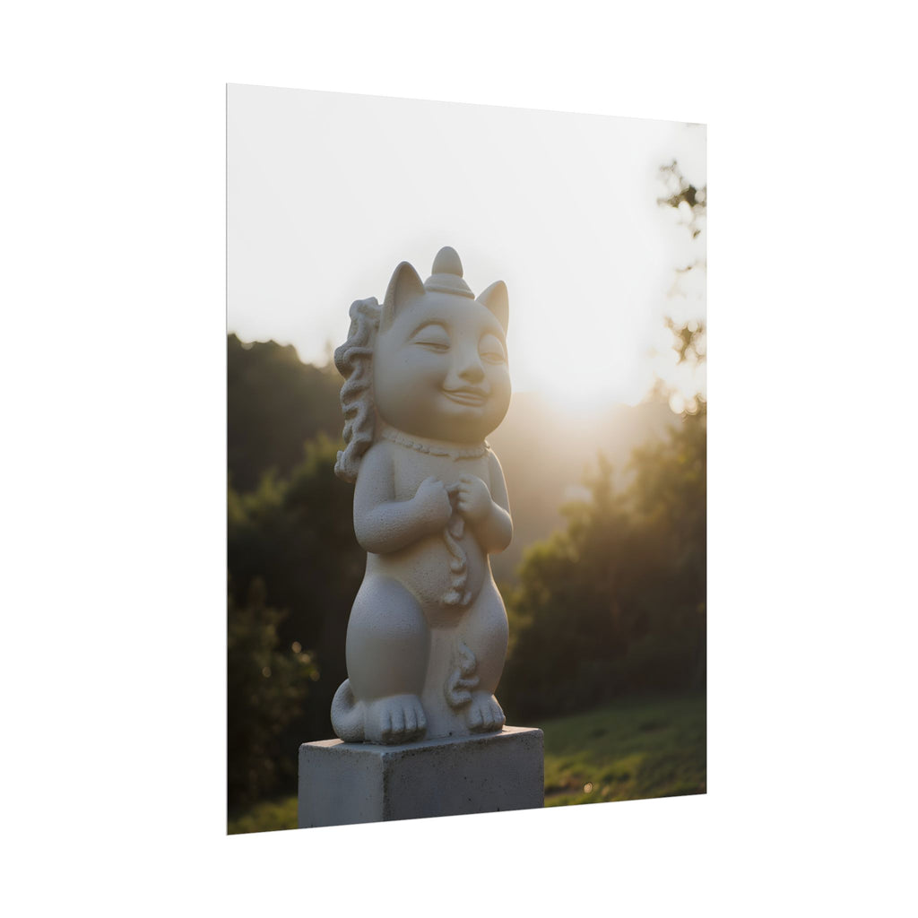 Sunlit Lucky Cat Wall Art - Poster