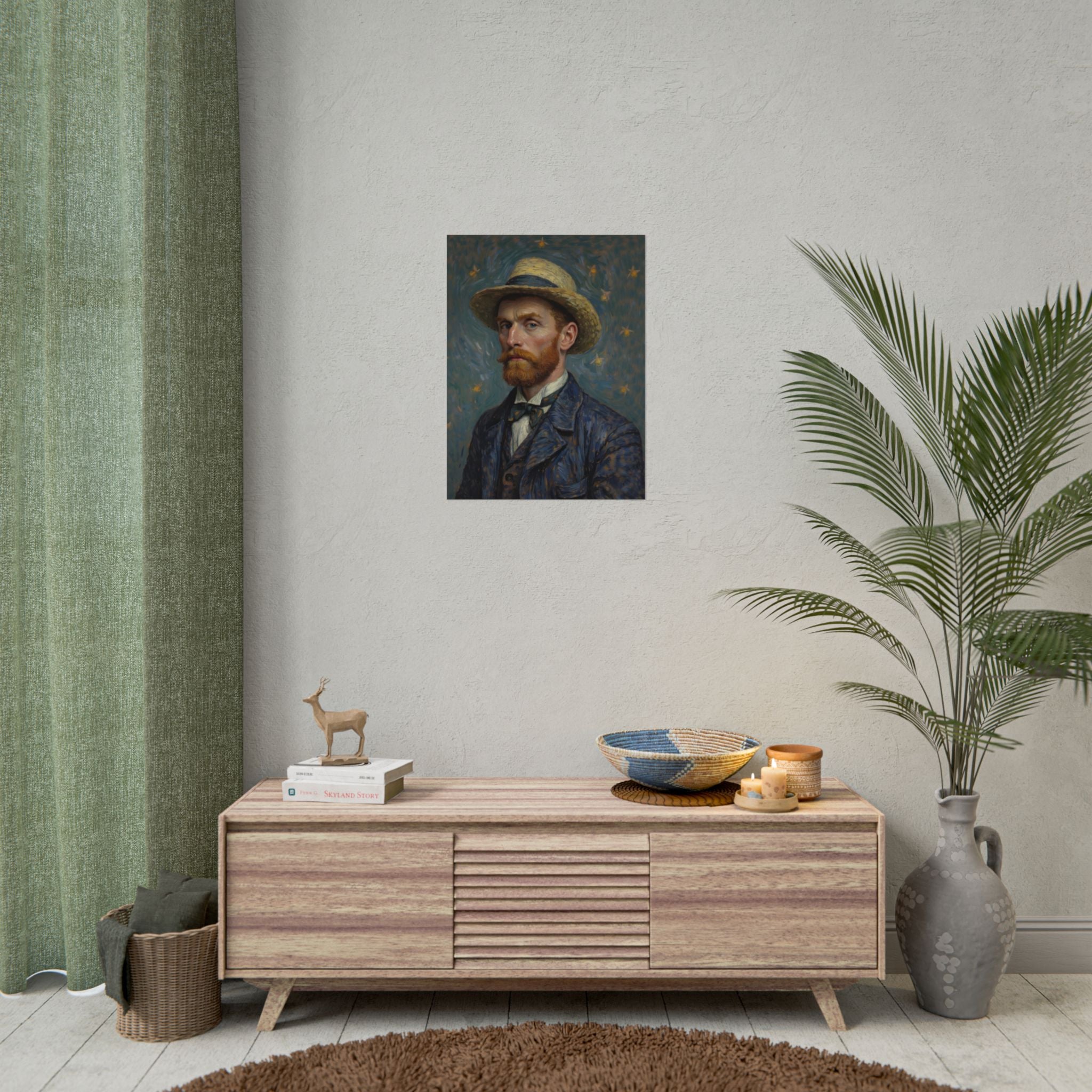 Van Gogh Portrait Rolled Poster — Vintage Impressionist Art Print