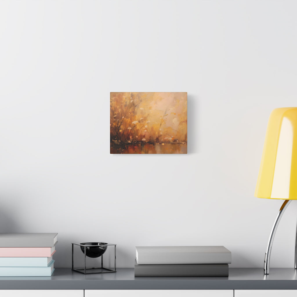 Golden Meadow Abstract Wall Art - Stretched Canvas