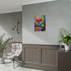 Colorful martini glass with lemon and olive Wall Art - Poster