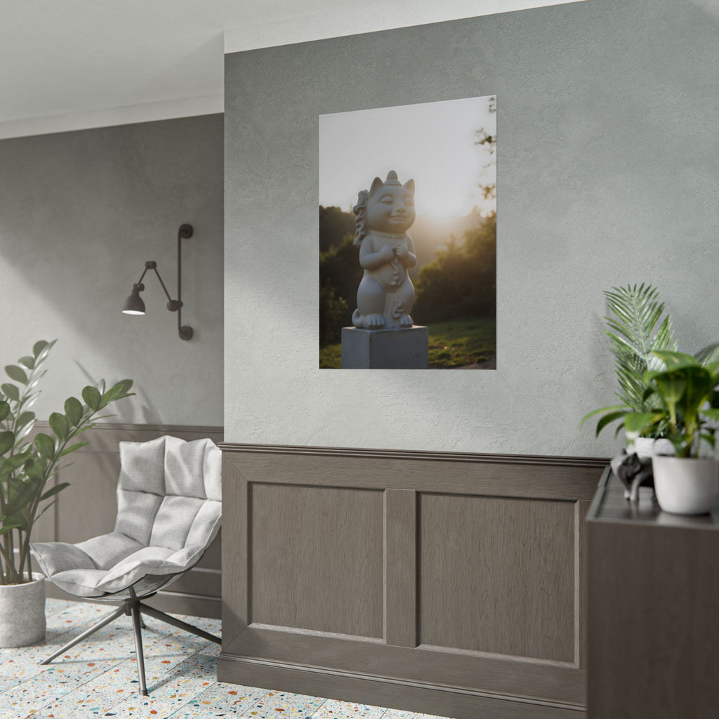 Sunlit Lucky Cat Wall Art - Poster