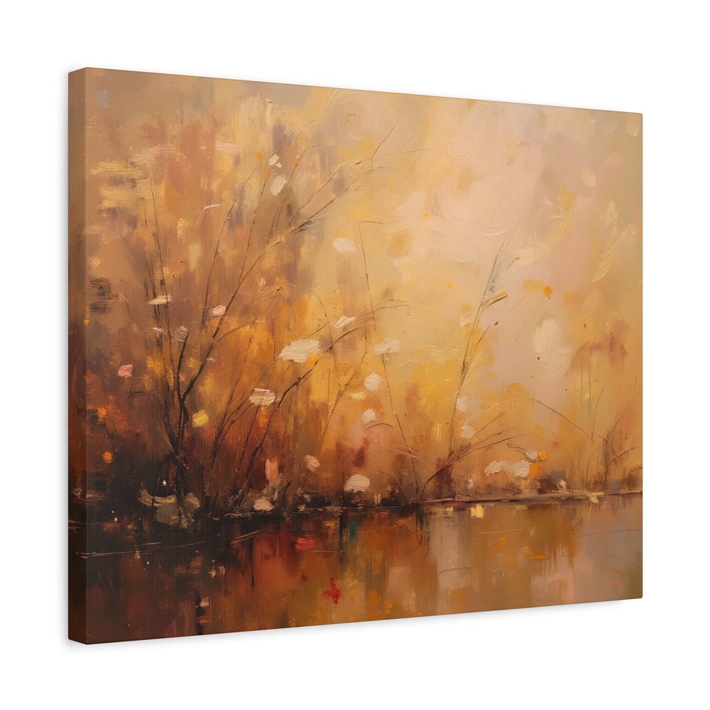 Golden Meadow Abstract Wall Art - Stretched Canvas