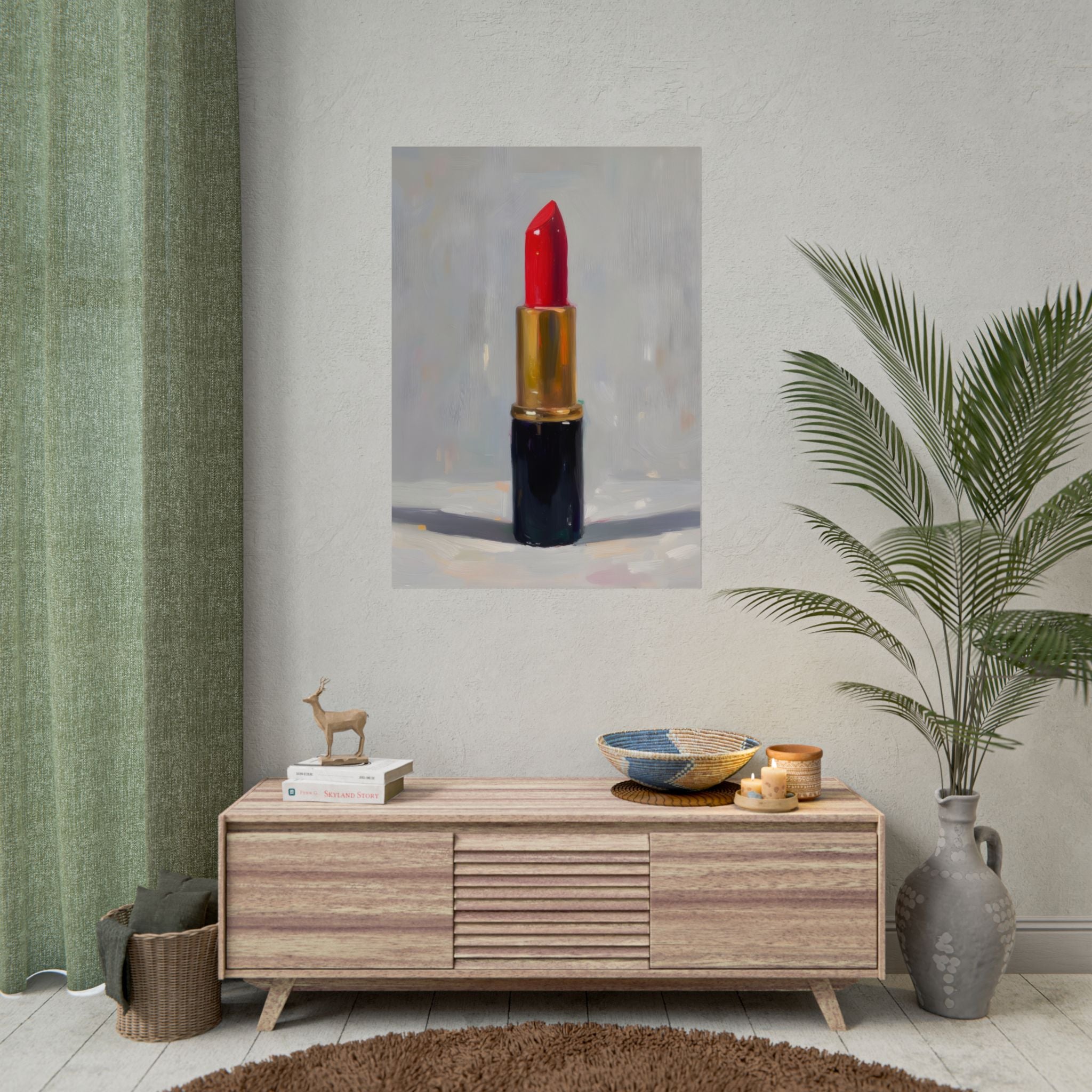 Lipstick Art Poster — Red Lipstick Still Life Rolled Poster