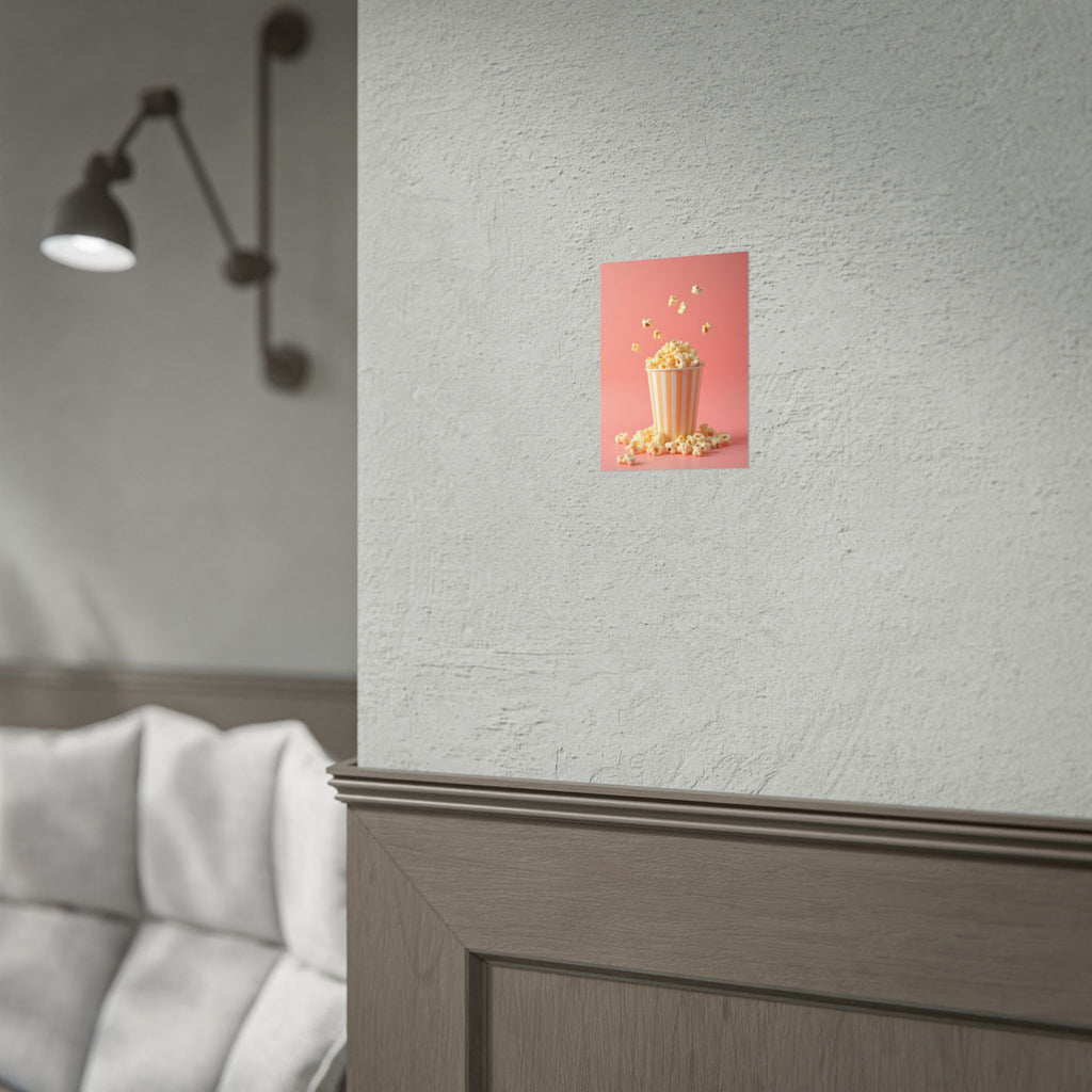 Popcorn with a pink background - Poster