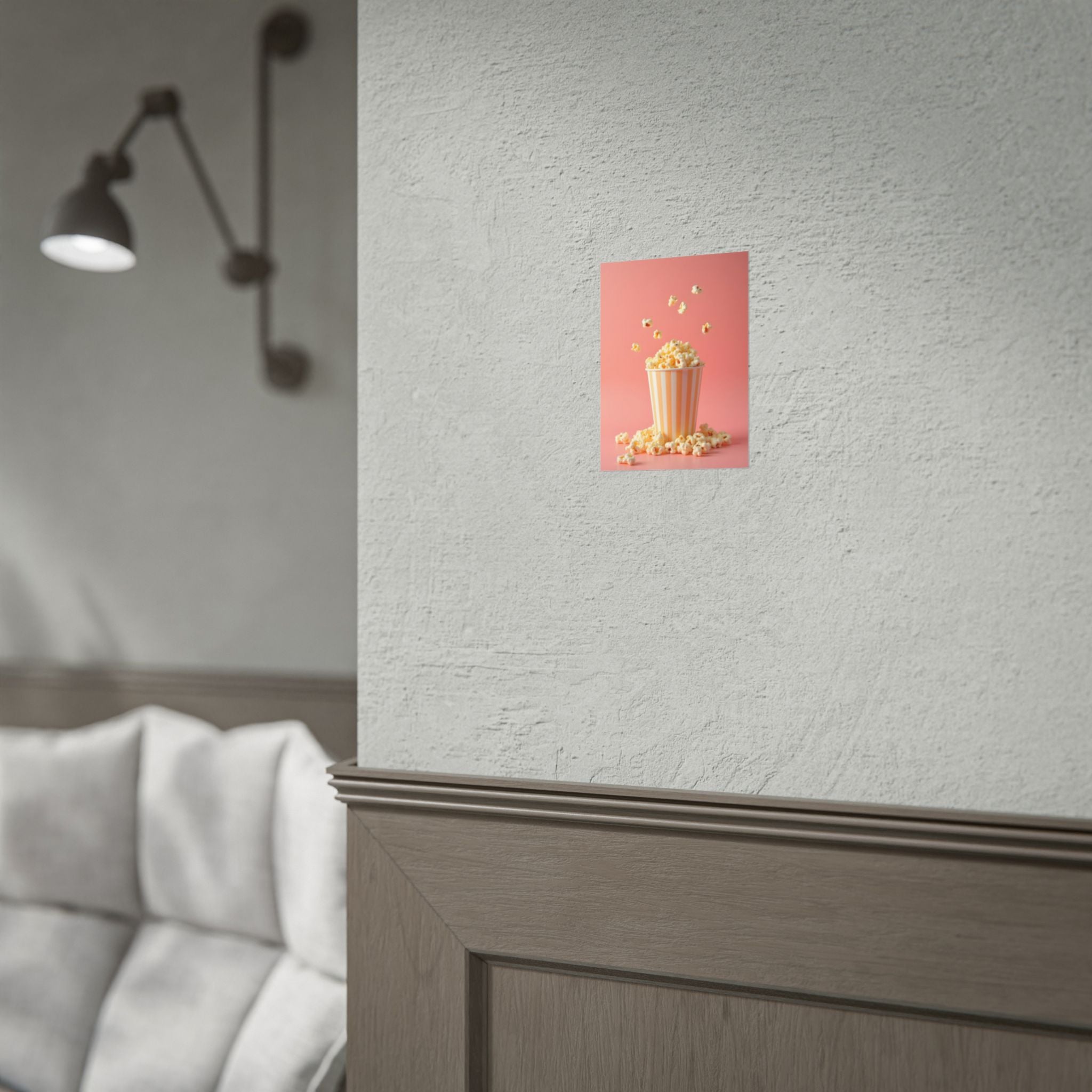 Popcorn with a pink background - Poster