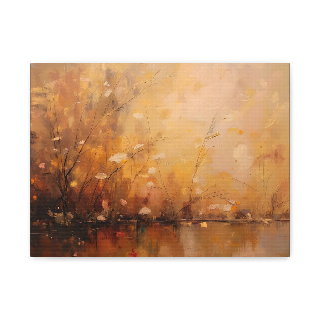 Golden Meadow Abstract Wall Art - Stretched Canvas