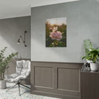 Butterfly on Pink Rose Wall Art - Poster