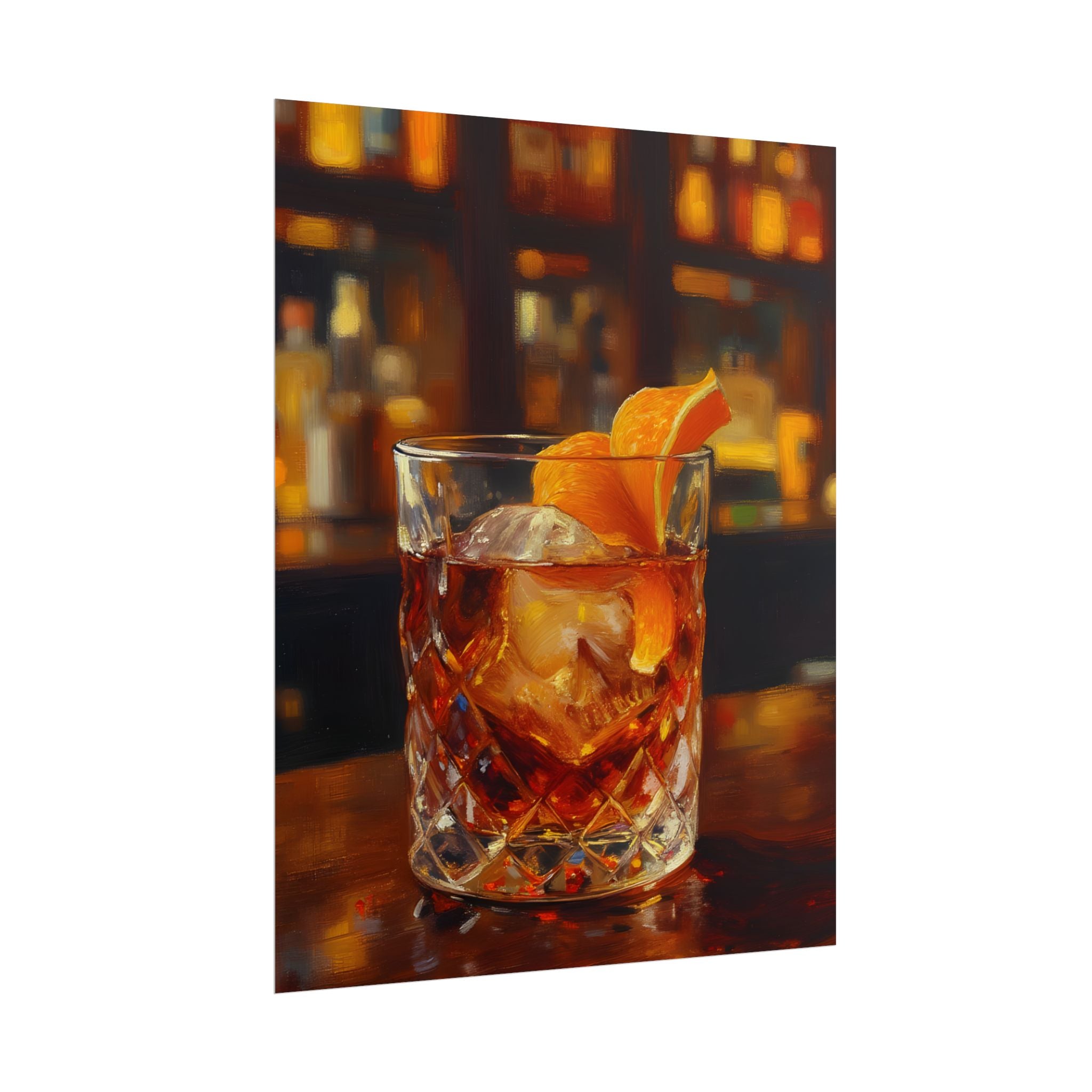 Whisky on Ice Wall Art -  Bar & Home Decor - Poster