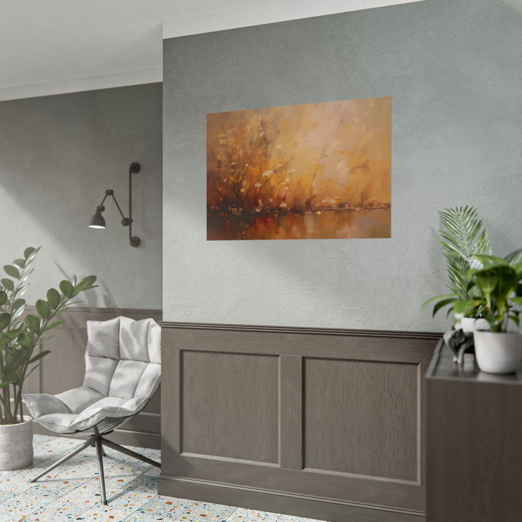 Golden Meadow Abstract Wall Art - Poster