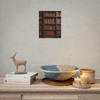 Vintage Library Bookshelf Rolled Poster - Antique Bookshop Wall Art