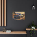 Vintage Mustang Sunset Wall Art - Classic Muscle Car - Stretched Canvas