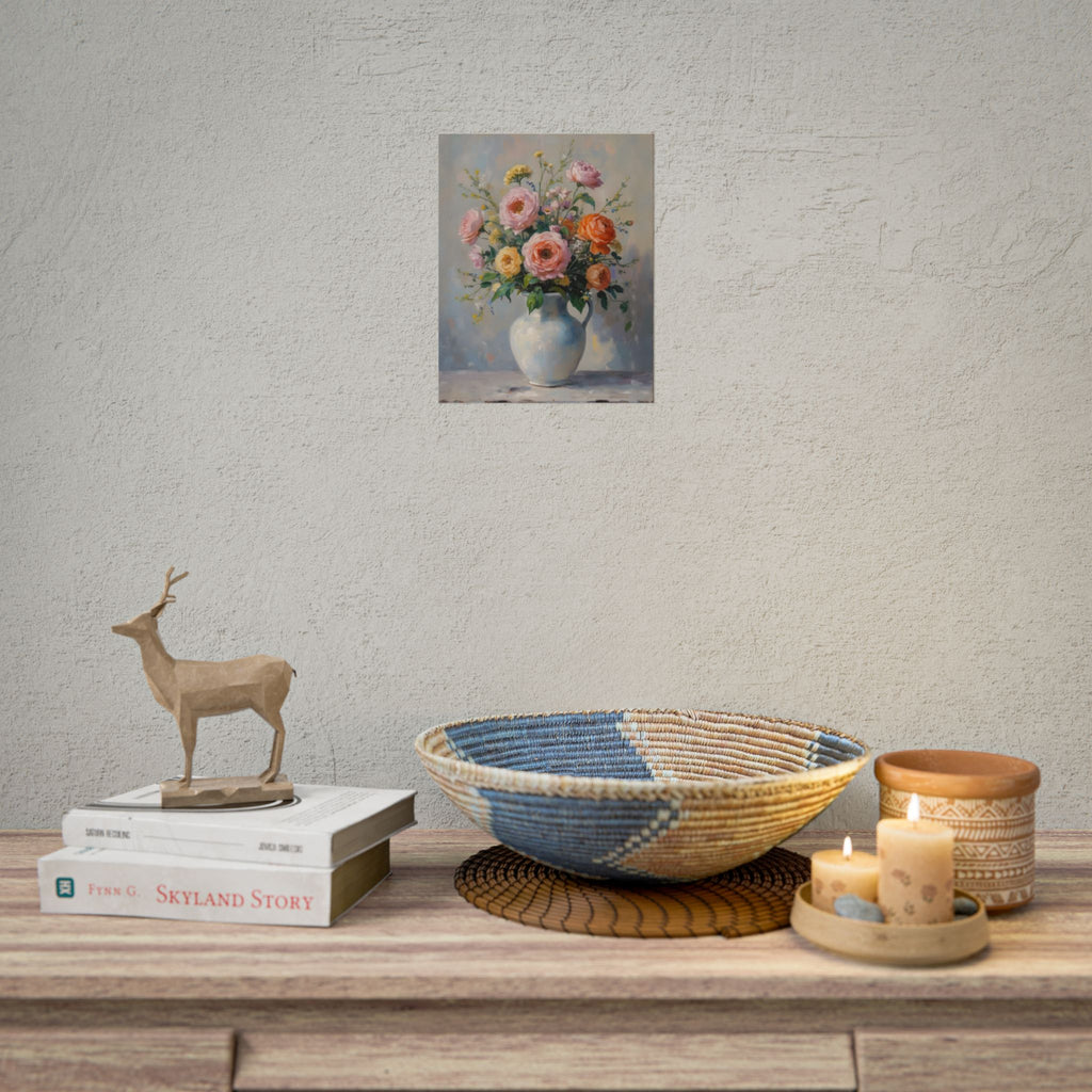 Colourful Roses in Jug Wall Art - Poster