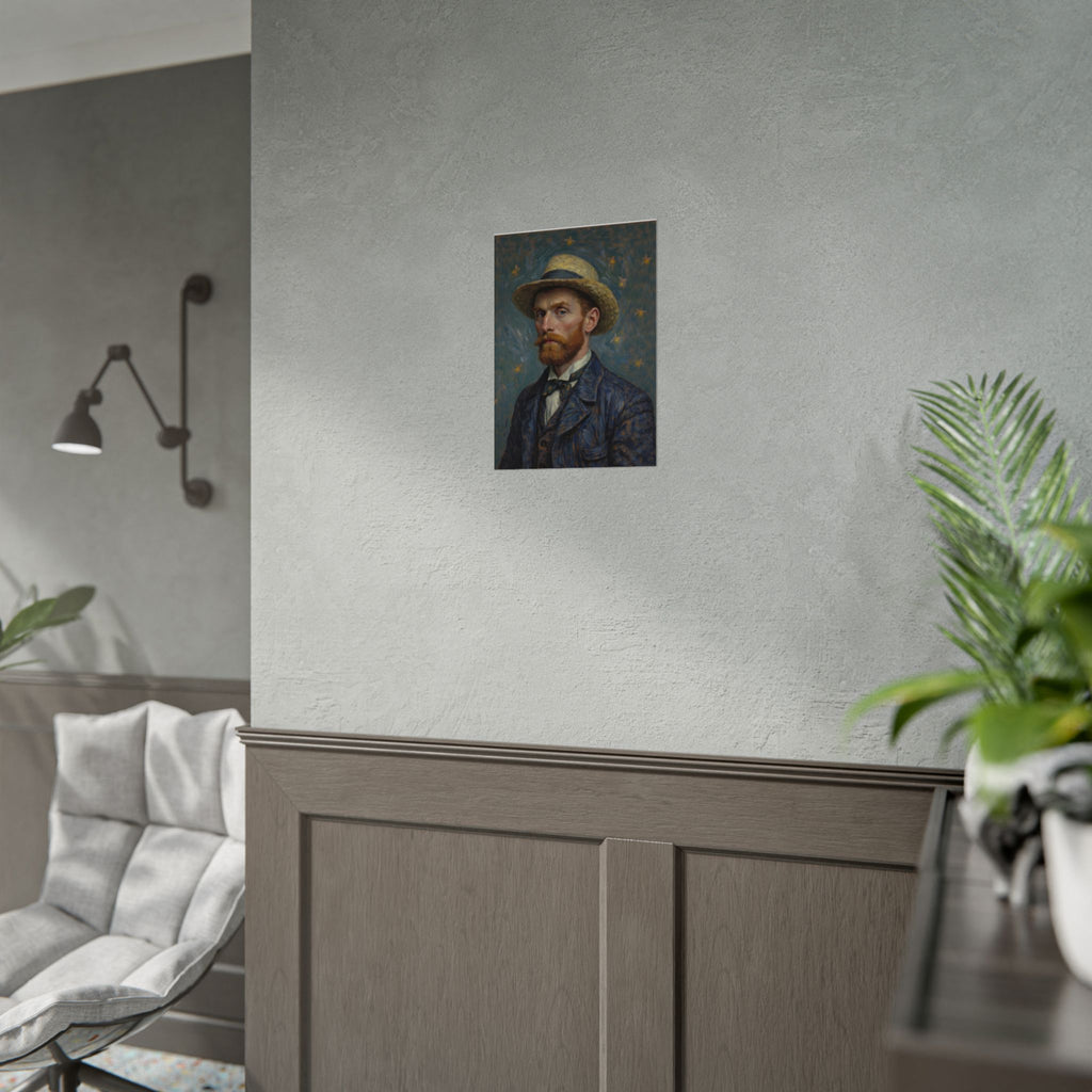 Van Gogh Portrait Rolled Poster — Vintage Impressionist Art Print