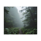 Misty Forest Path  Stretched Wall Art - Canvas Print