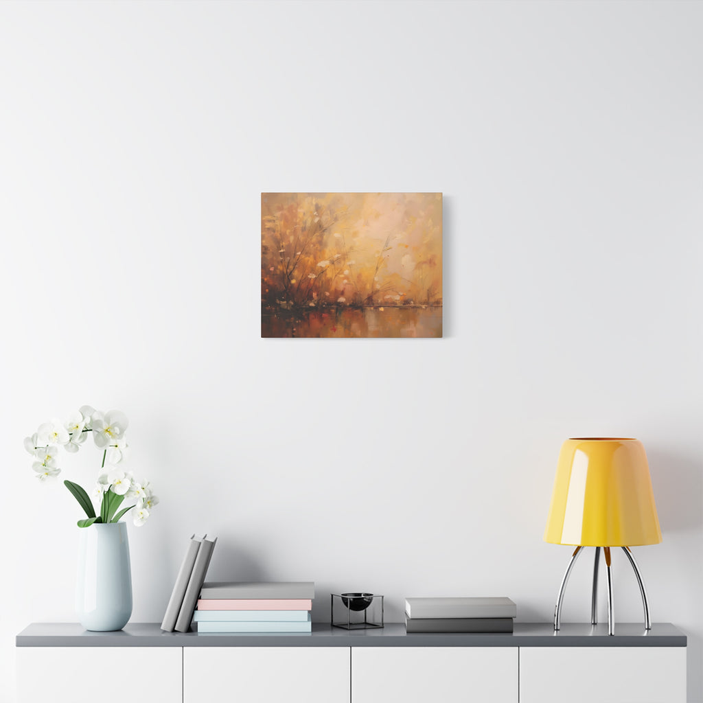 Golden Meadow Abstract Wall Art - Stretched Canvas
