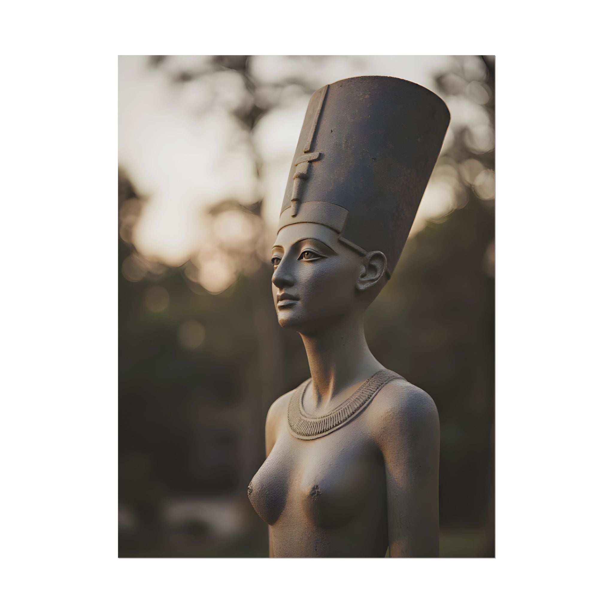 Nefertiti Bronze Statue Wall Art - Egyptian Sculpture Photography - Queen of Egypt - Poster