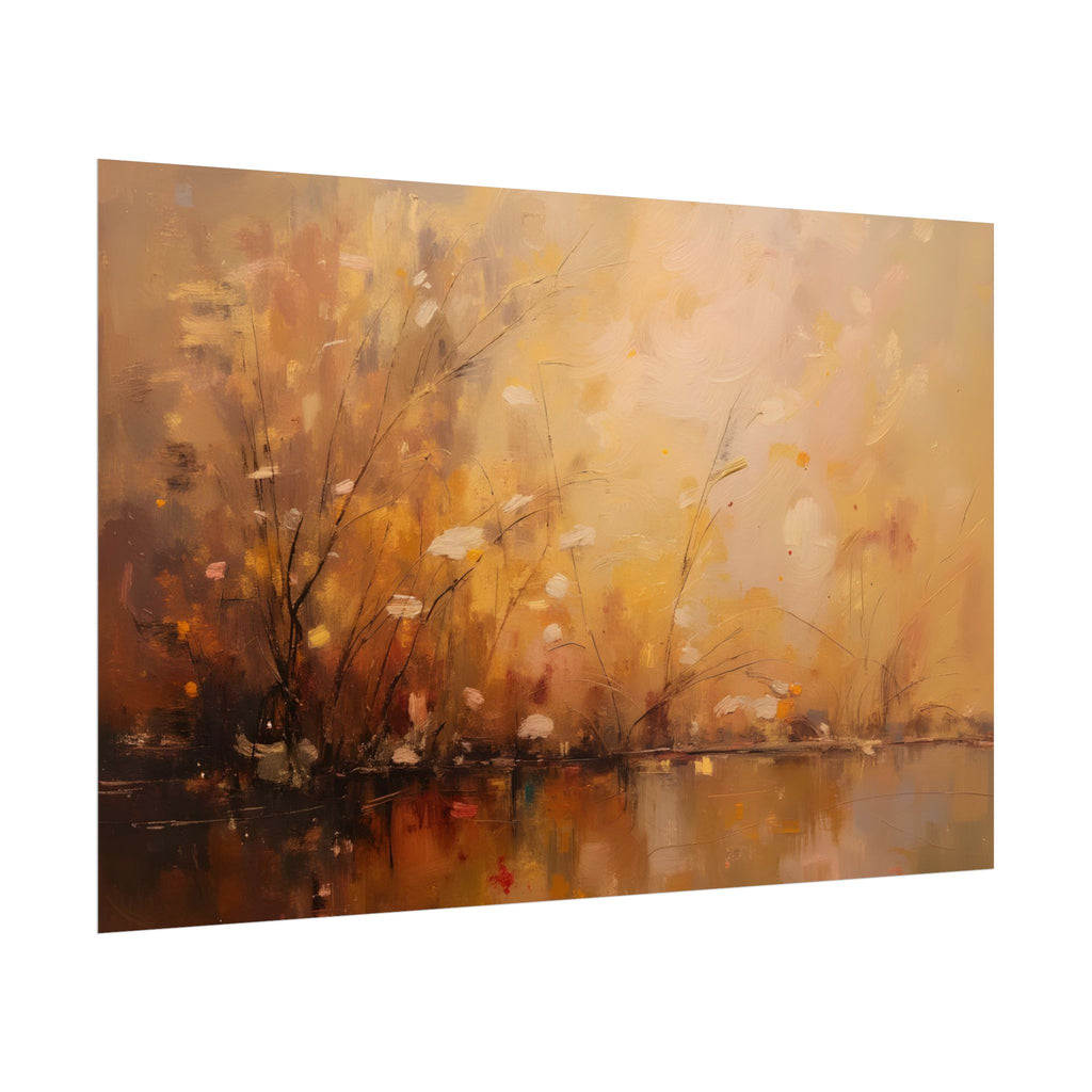 Golden Meadow Abstract Wall Art - Poster