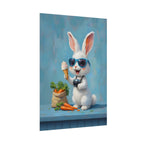 Blue Bunny Poster - Cute Sunglasses Rabbit Rolled Art Print