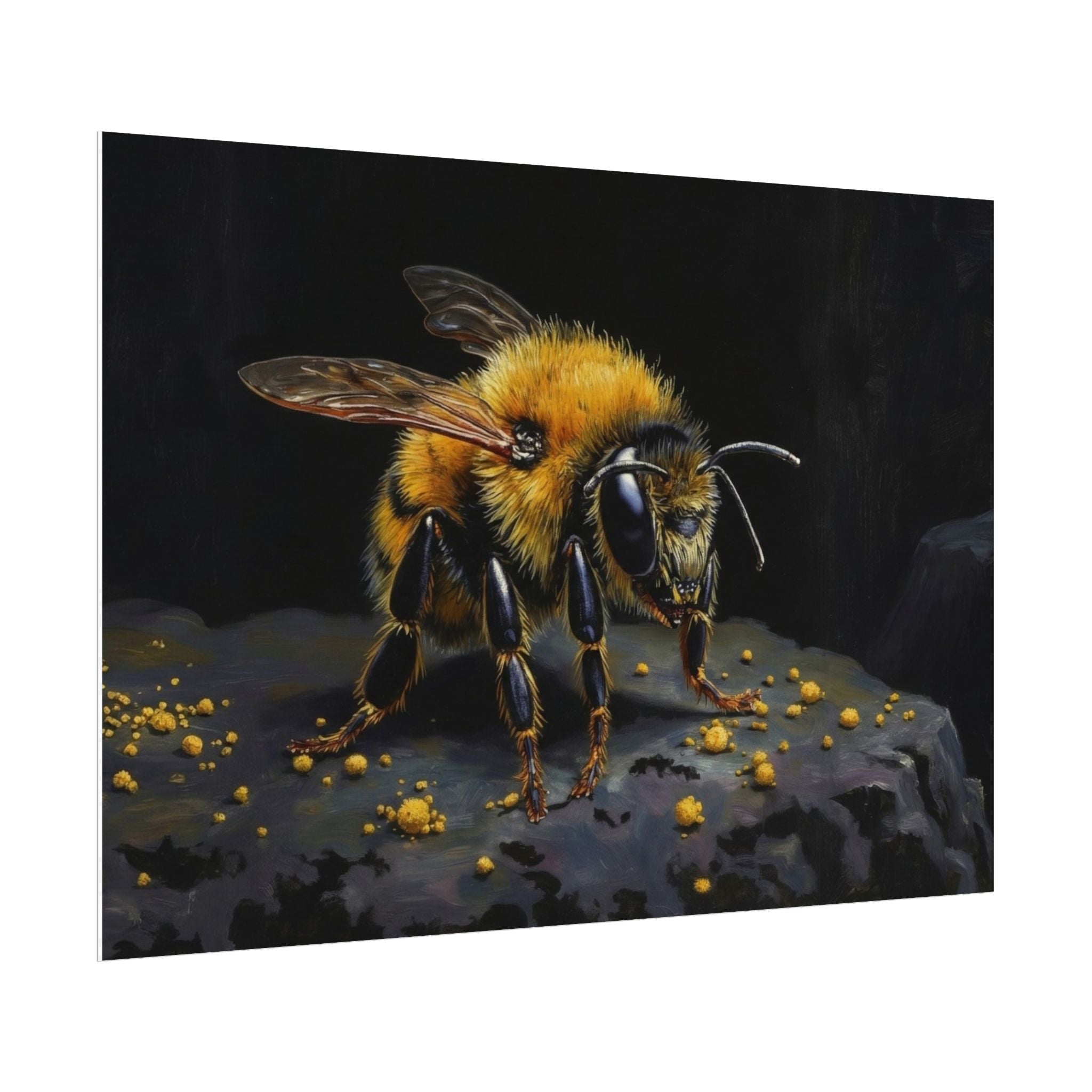 Bumblebee Close-Up Poster — Realistic Insect Wall Art (Rolled Poster)