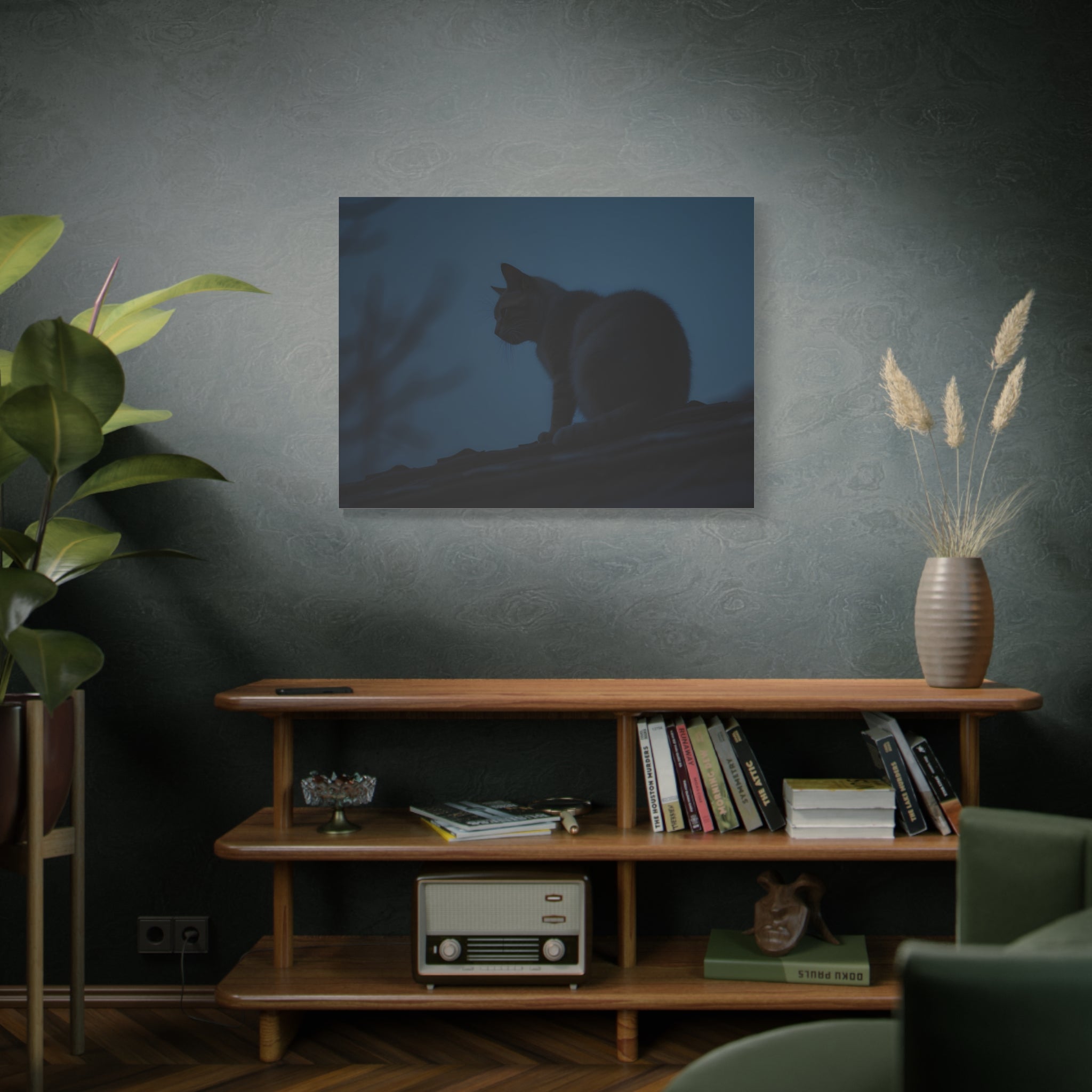 Nightwatch Cat Wall Art - Stretched canvas