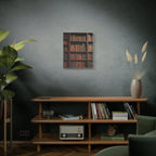 Vintage Library Books Canvas Print - Stacked Antique Bookshelf Wall Art