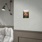Butterfly on Pink Rose Wall Art - Poster