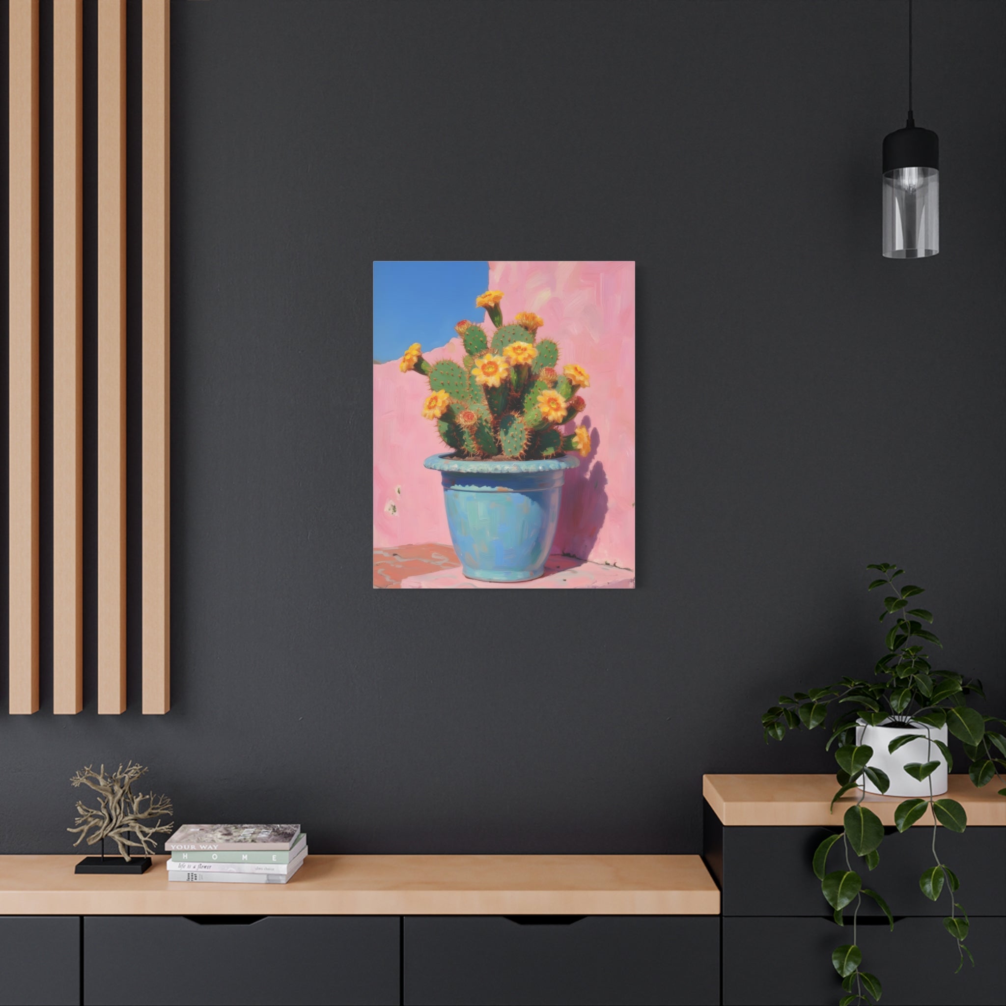 Cactus Pink Wall Art -  Stretched Canvas