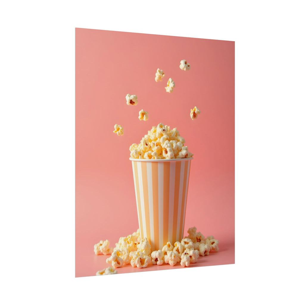 Popcorn with a pink background - Poster