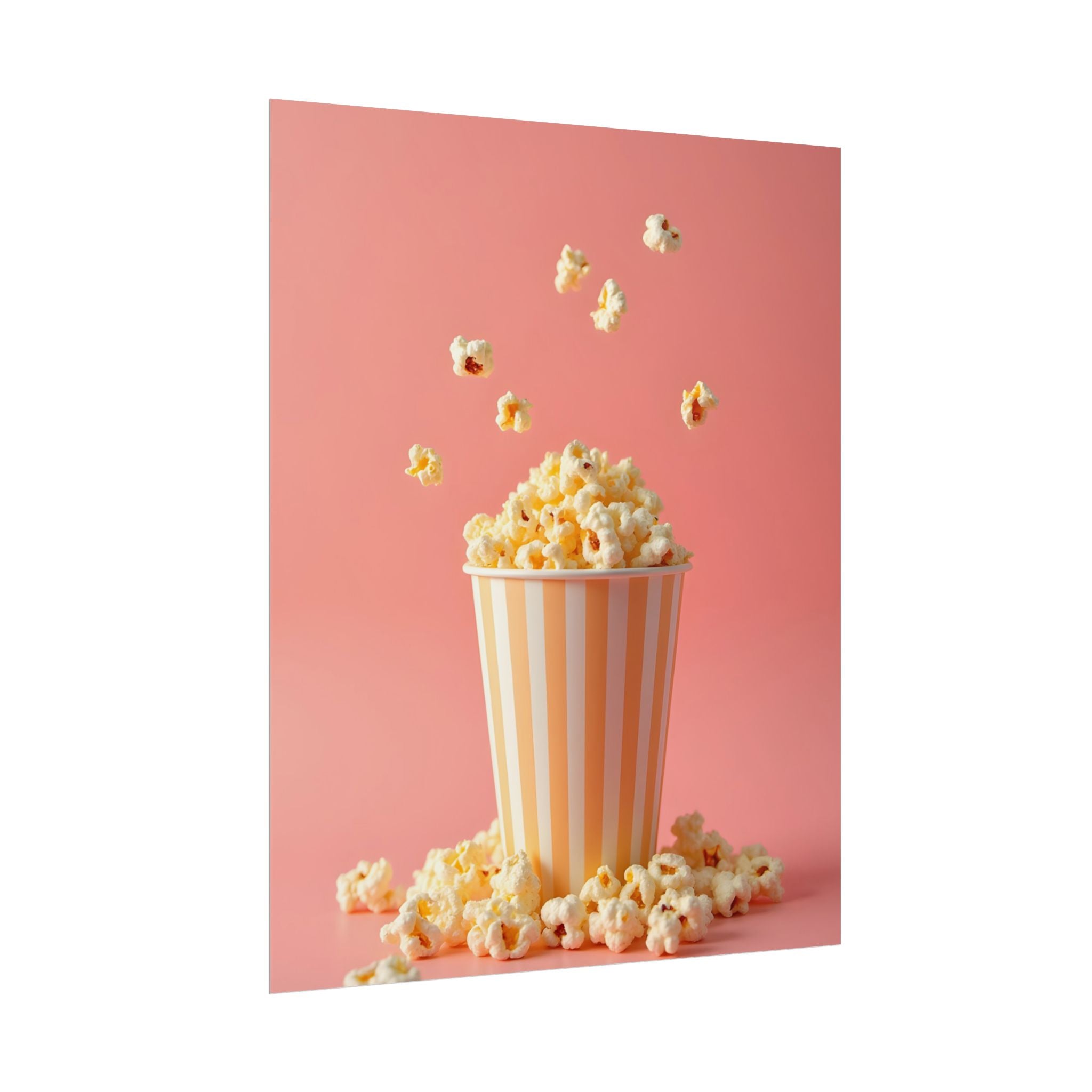 Popcorn with a pink background - Poster
